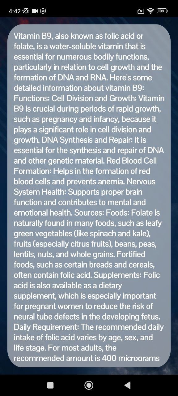 Vitamin B15 detail page